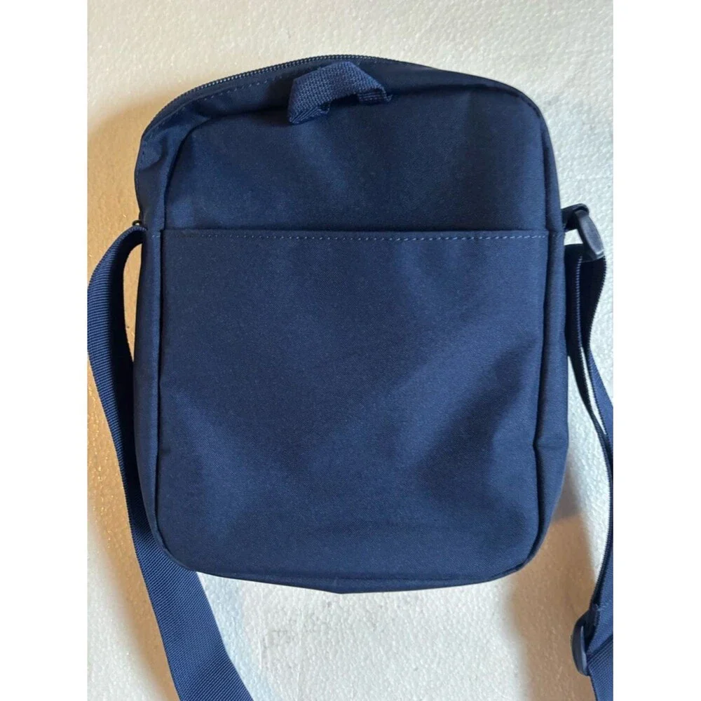Champion Navy Crossbody Messenger with Red Logo Stitching
